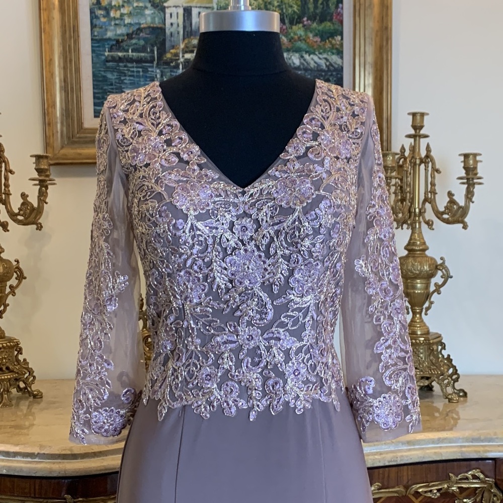 Meier Collection mother of bride embroidery formal evening dress - Picture 2 of 5